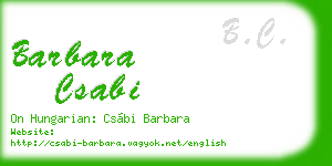 barbara csabi business card