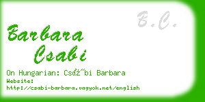 barbara csabi business card